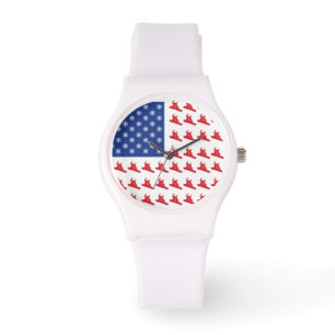 Reloj De Pulsera Snowboarder patriótico