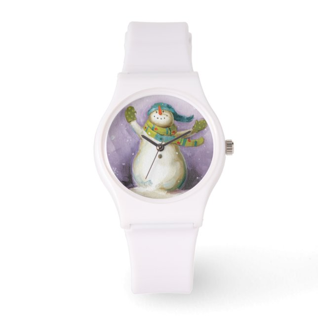 Reloj De Pulsera Snowman con Mittens (Anverso)
