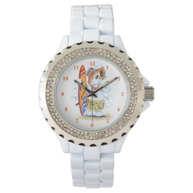 Reloj De Pulsera Snowman Surfer Funny Watch (Anverso)