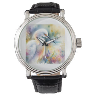 Reloj De Pulsera Snowy Egret 180724AREF115 - Watercolor