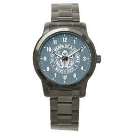 Reloj De Pulsera So You Wanna Be A Frogman "NEVER QUIT" Patch Navy
