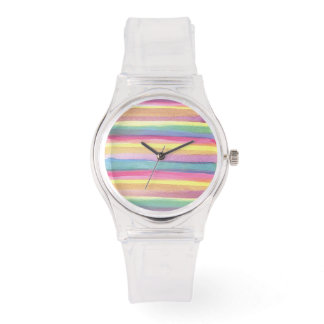 Reloj De Pulsera Sobre la acuarela arcoiris