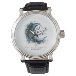 Reloj De Pulsera Sobre la luna de oro estrellas azul Baby Shower