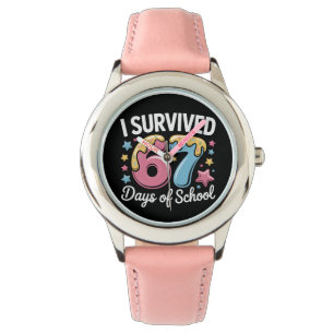 Reloj De Pulsera Sobreviví 67 Días de Escuela Chistoso Meme Maestro