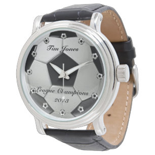 Reloj De Pulsera Soccer Ball Classic Stainless Steless Watch