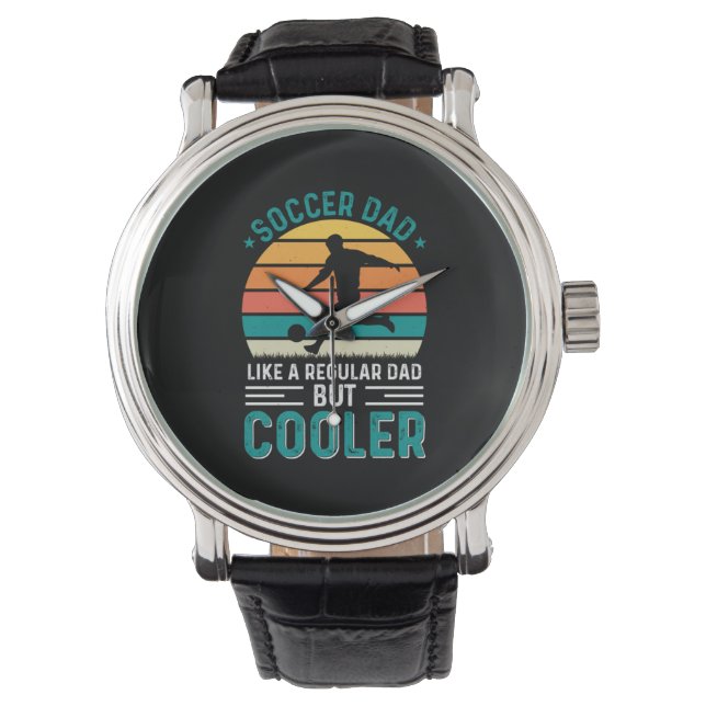 Reloj De Pulsera Soccer Dad Retro Sunset (Anverso)
