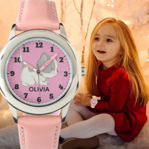 Reloj De Pulsera Soft Sweet Kitty for Girls with Personalized Name