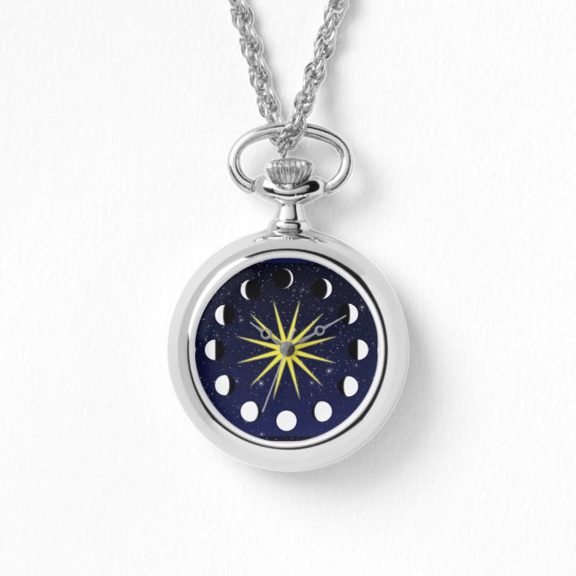 Reloj De Pulsera Sol, fases lunares y estrellas (Anverso)