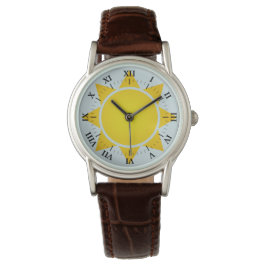 Reloj De Pulsera Sol gradiente amarillo brillante con números roman