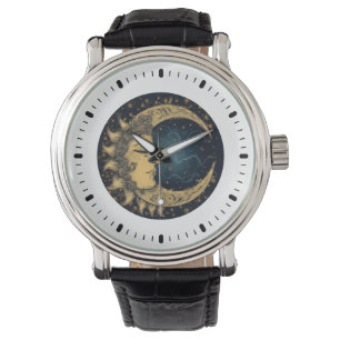 Reloj De Pulsera Sol Luna Mística Celestial