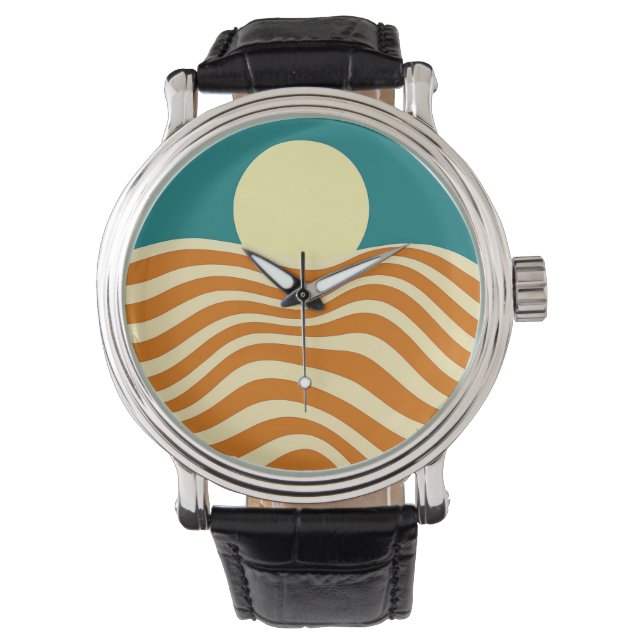 Reloj De Pulsera Sol psicodélico y olas de ripplo2 (Anverso)