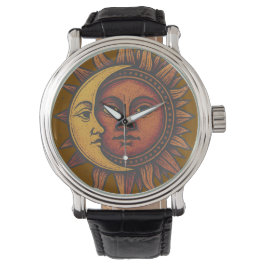 Reloj De Pulsera Sol retro y luna