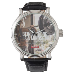 Reloj De Pulsera Sólida mentalidad - Inspirador del fitness femenin