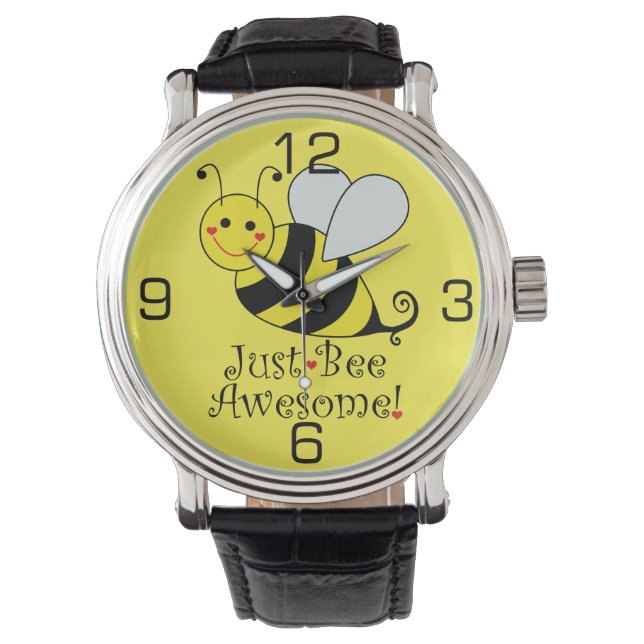 Reloj De Pulsera Sólo Bee Awesome Cute Yellow Bumble Bee (Anverso)