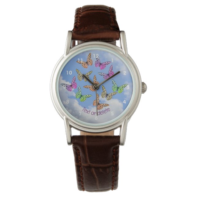 Reloj De Pulsera Sólo mariposas personalizadas (Anverso)