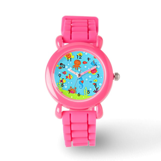 Reloj De Pulsera Solo para los niños, colorida y divertida vida oce (Anverso)