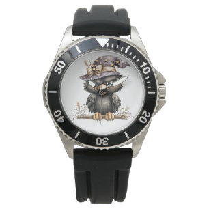Reloj De Pulsera Solo pasando el rato, Cuervo misterioso y travieso