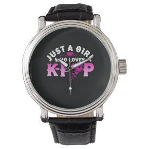 Reloj De Pulsera Sólo un Chica que ama el corazón del dedo del K-