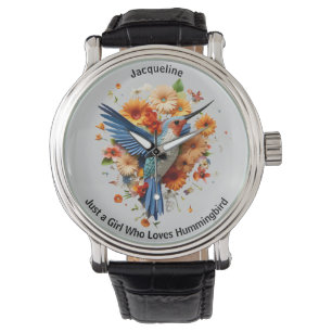 Reloj De Pulsera Solo un Chica que ama el nombre de Hummingbird