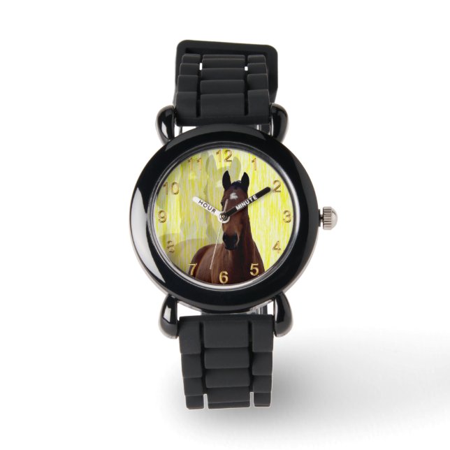 Reloj De Pulsera Sombras de caballo de castaño, (Anverso)