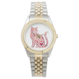 RELOJ DE PULSERA SOMBRAS DE CORAZÓN DE VALENTINA ROJA SENTADAS CAT
