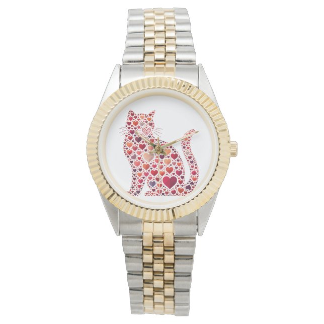 RELOJ DE PULSERA SOMBRAS DE CORAZÓN DE VALENTINA ROJA SENTADAS CAT (Anverso)