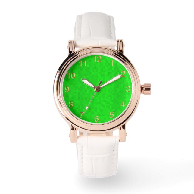Reloj De Pulsera Sombreado verde caliente, (Anverso)