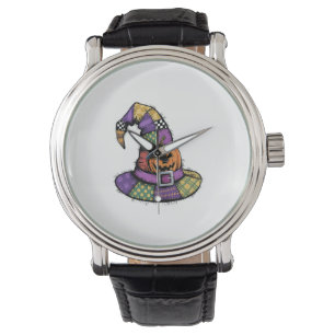 Reloj De Pulsera Sombrero de Bruja de Parche Halloween Espeluznante