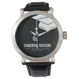 Reloj De Pulsera Sombrero Minimalista Moderno y Graduación con Borl