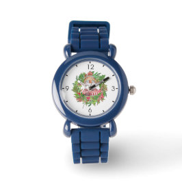 Reloj De Pulsera Sonrientes Navidades de Snowman Wreath