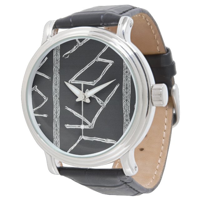 Reloj De Pulsera Sophisticated Luxury African Caribbean Mudcloth (Angular)