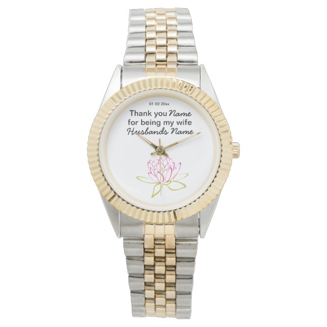 Reloj De Pulsera Souvenirs Boda de Lily Water Keepsakes Giveways (Anverso)