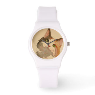 Reloj De Pulsera Soy All Oars: Retrato de gato de Calico