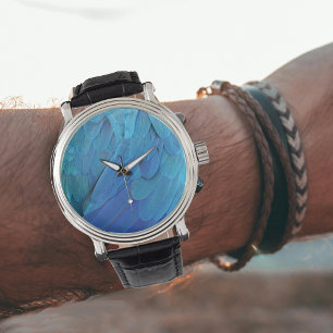 Reloj De Pulsera Soy azul - plumas de Macaw