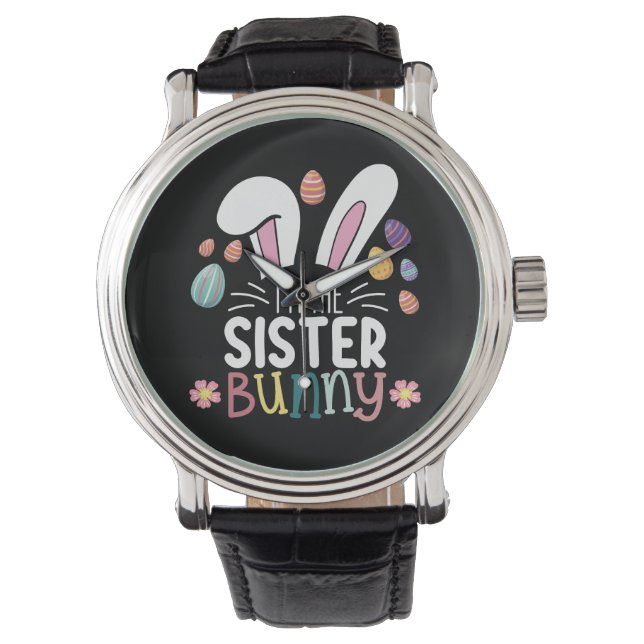 Reloj De Pulsera Soy la hermana Bunny Pascua familiar coincidente (Anverso)