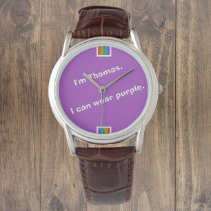 Reloj De Pulsera Soy [Nombre], puedo usar púrpura