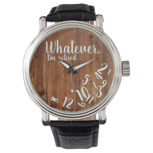 Reloj De Pulsera Soy Retirada Rustic Wood Graciosa Retirada Brown