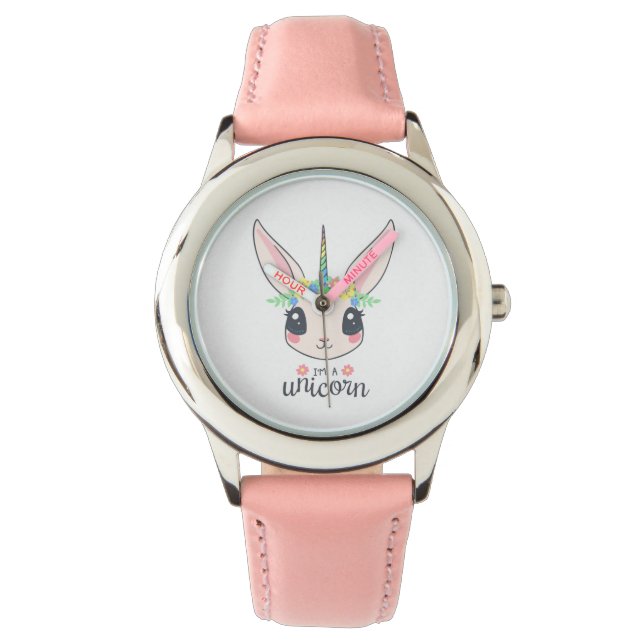 Reloj De Pulsera Soy un conejo unicornio (arte lindo para Chicas) (Anverso)