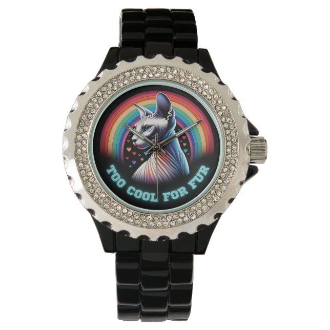 Reloj De Pulsera Sphynx Cat Watch Calvo sin pelo Kitten a Guay (Anverso)