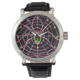 Reloj De Pulsera SPIDER Y WEB Green Emerald Pink Gems