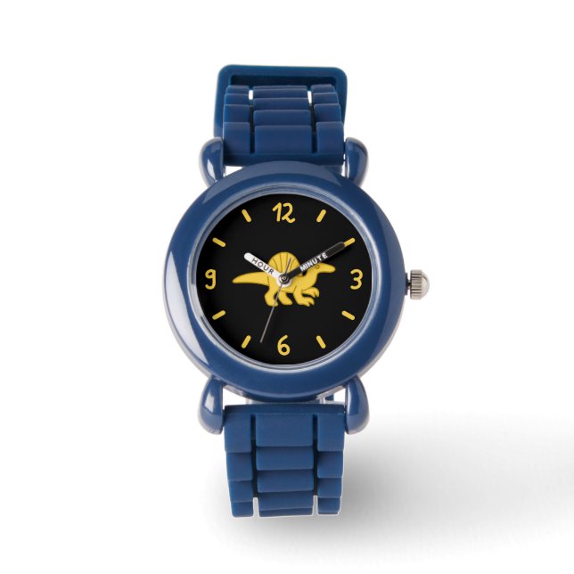 Reloj De Pulsera Spinosaurus mono Amarilla dinosaurio (Anverso)