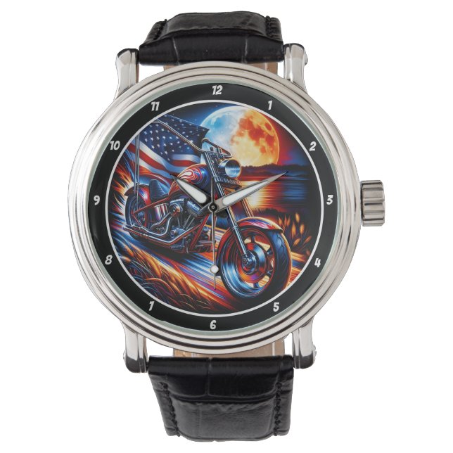 Reloj De Pulsera Sport Bike, American Moonlit Ride. (Anverso)