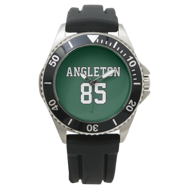 Reloj De Pulsera Sports Jersey Inspired Custom Name Number (Anverso)