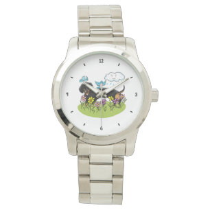Reloj De Pulsera Spring Dachshund (negro y marrón) Perro lindo