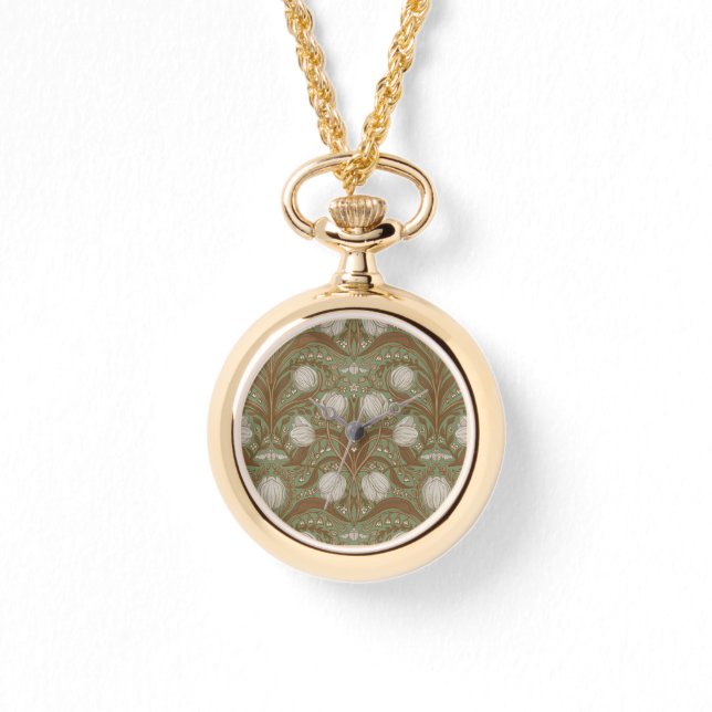 Reloj De Pulsera Spring Garden flowers on sage (Anverso)