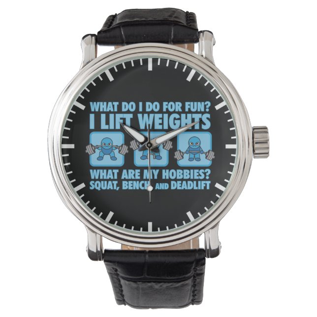 Reloj De Pulsera Squat, Bench Press, Deadlift - Hobbies - Kawaii (Anverso)