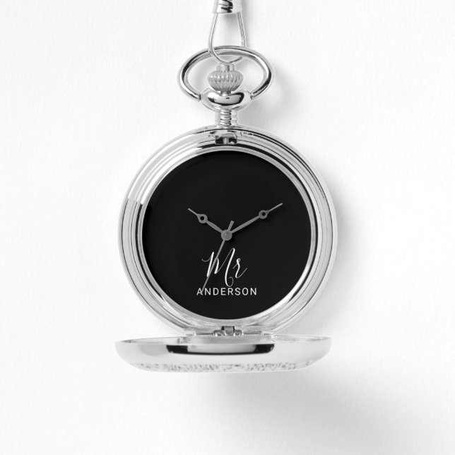 Reloj De Pulsera Sr. y Sra. | Boda de guiones modernos (Anverso)