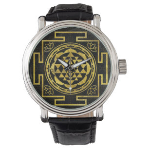 Reloj De Pulsera Sri de oro Yantra/Sri Chakra