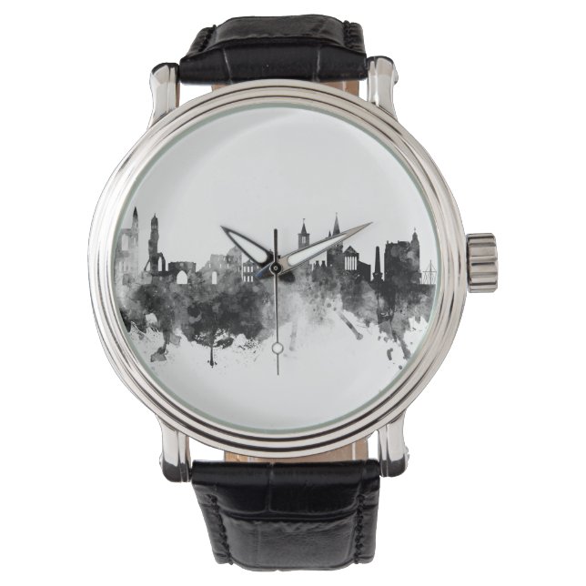 Reloj De Pulsera St Andrews Scotland Skyline Black White (Anverso)