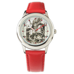 Reloj De Pulsera ST. GEORGE Y DRAGON, Blanco Negro